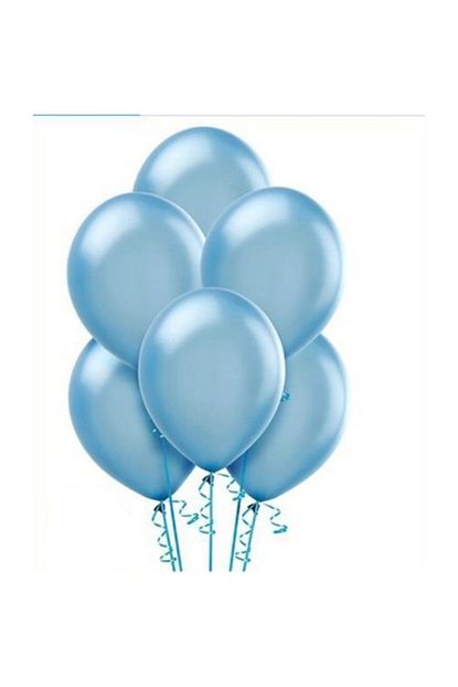 Mascotshop 10 Adet Bebek Mavi Renk Metalik Balon Helyum Uyumlu 12 Inc 30 Cm Trendyol