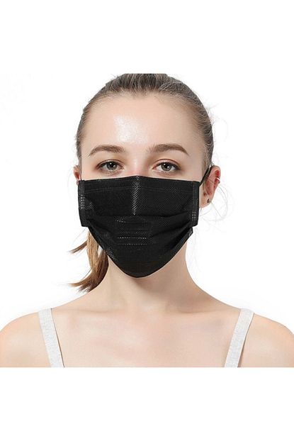 A Maske Unisex Siyah Burun Telli Lastikli 50 Adet Yuz Maskesi Trendyol