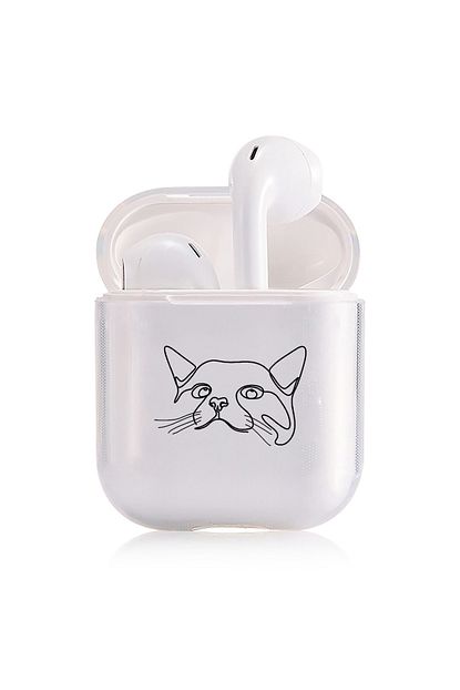 Mupity Kedi Cizimi Tasarimli Seffaf Silikon Airpods Kilifi Trendyol