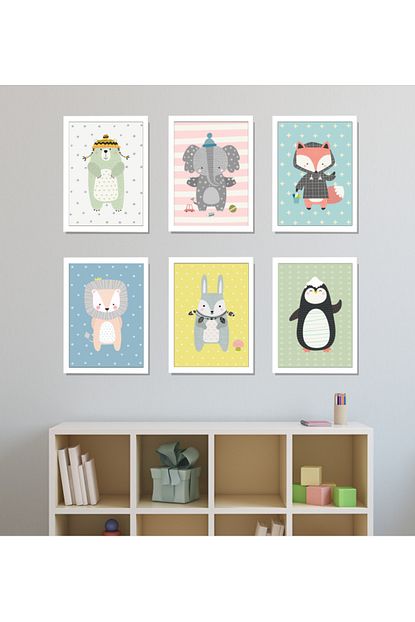 Sunnyfunnykids Bebek Odasi Tablo 6 Li Cerceveli Set 21x30 Trendyol