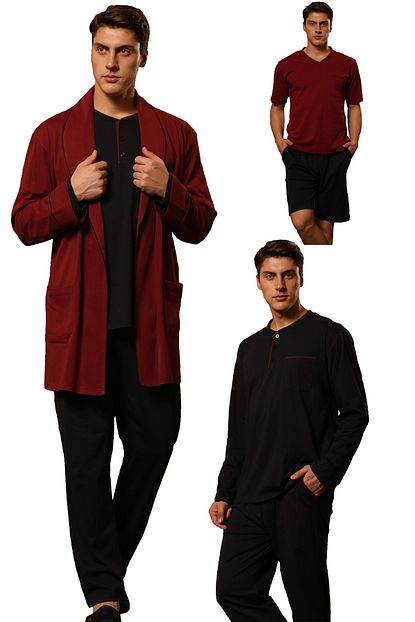 Barina Damat Ceyiz Sortlu Pijama Robdosambr 5 Li Set Trendyol
