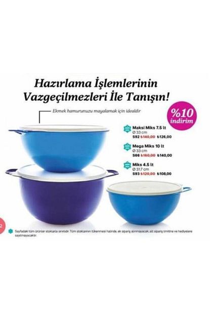 tupperware miksim set 3lu 10 litre 7