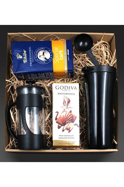 Trendmiya 500 Ml Exclusive Celik Termos French Press Godiva Cikolata 250 Gram Tchibo Filtre Kahve Trendyol