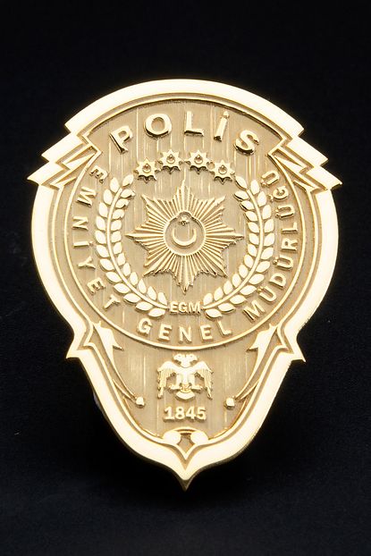Ottotesbih 18 Ayar Altin Kaplama 925 Ayar Gumus Polis Teskilati Yaka Rozeti Trendyol
