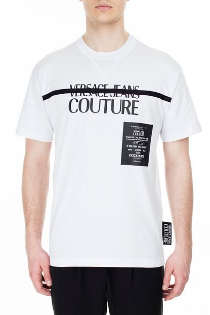 Versace Jeans Couture Erkek Beyaz Regular Fit T Shirt T Shirt B3gvb7tf 30319 003 Trendyol