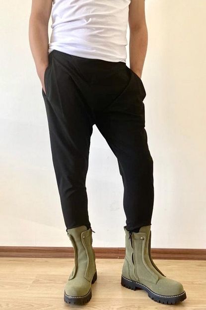 Stil Meydani Erkek Siyah Dar Paca Salvar Kesim Kumas Pantolon Trendyol