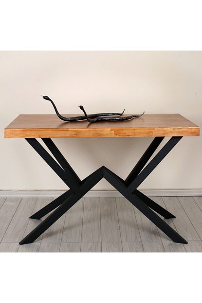 Krasiva Yildiz Ayakli Dekoratif Masif Ceviz Renk Masa 104 180 H 75 Cm Trendyol