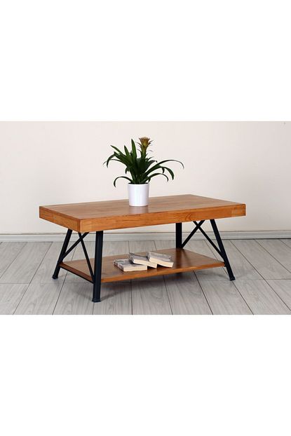 Krasiva Kosebent Dekoratif Masif Naturel Renk Orta Sehpa 105 60 H 45 Cm Trendyol