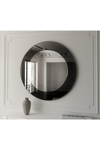 alya fume kenarli dekoratif yuvarlak ayna 60 cm x 60 cm
