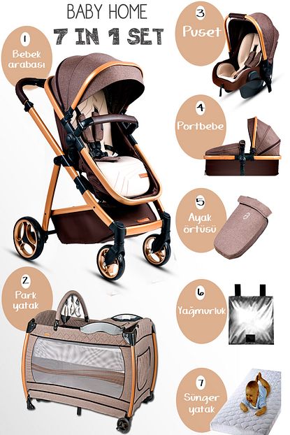 Baby Home 955 Gold Vip Travel Sistem Bebek Arabasi 600 Oyun Parki Park Yatak Besik Trendyol