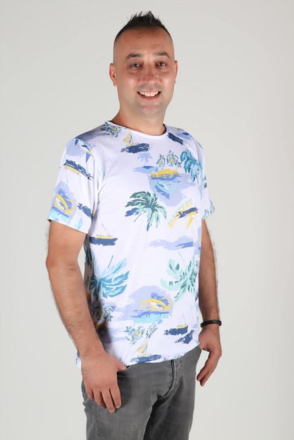 Egepoint Erkek Desenli Normal Kalip T Shirt Trendyol