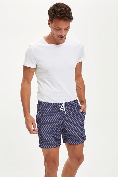 Defacto Erkek Navy Desenli Deniz Sortu S5362az20hs Trendyol