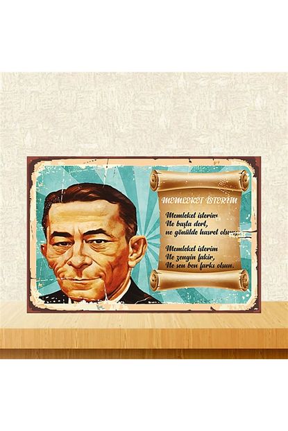 Takifix Memleket Isterim Cahit Sitki Taranci Ahsap Retro Poster Trendyol