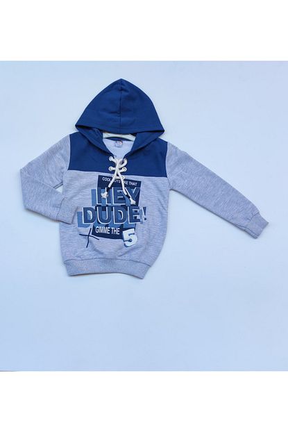 Jibau Erkek Cocuk Kapsonlu Mevsimlik Mavi Sweat Trendyol