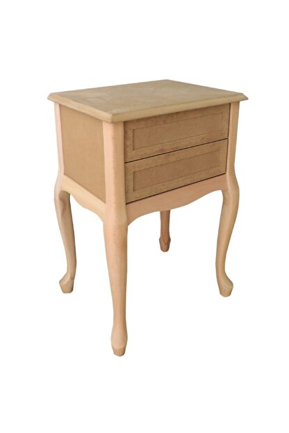 Ahsap Ham Mdf Iki Cekmeceli Komodin Trendyol