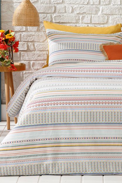English Home Ethnic Stripe Pamuk Tek Kisilik Nevresim Takimi 160x220 Cm Murdum Trendyol