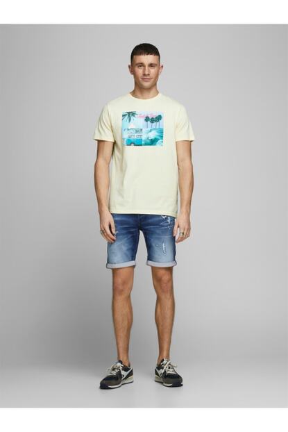 Jack Jones Jack Jones Erkek Yumusak Dokuma Kumas Mavi Renk Kot Sort 12166270 Trendyol