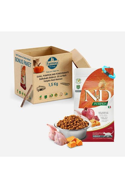 N D Nd Pumpkin Balkabakli Bildircin Etli Ve Narli Kedi Mamasi 1 5 Kg Trendyol