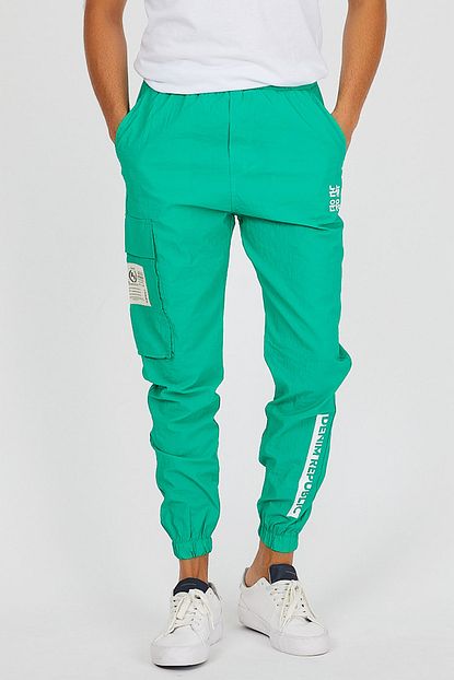 Denim Republic Erkek Turkuaz Naylon Jogger Kargo Pantolon Trendyol