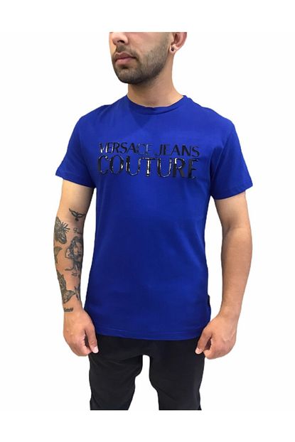 Versace Jeans Couture Siyah Logo Erkek T Shirt Trendyol