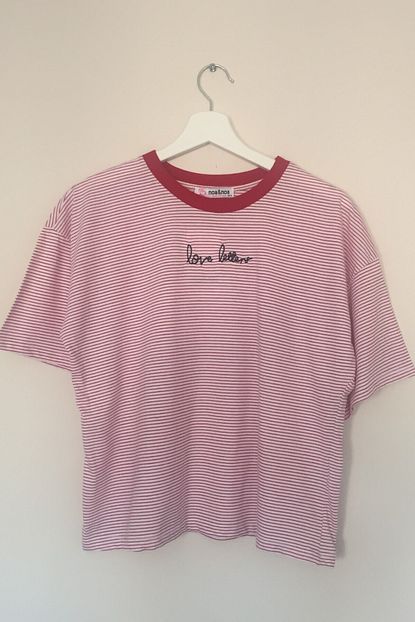 Noa Noa Kadin Kirmizi Cizgili Kisa Kollu T Shirt Trendyol