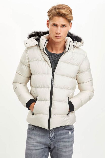 Defacto Erkek Gri Kurklu Sisme Mont R0430az20wn Trendyol