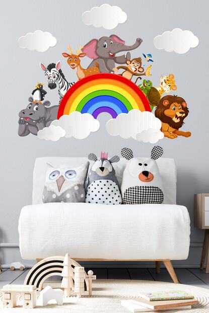 Tilki Dunyasi Sevimli Hayvanlar Bir Arada Cocuk Odasi Sticker Trendyol