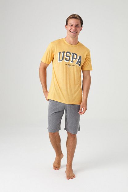 U S Polo Assn Erkek Sari T Shirt Sort Takim Trendyol