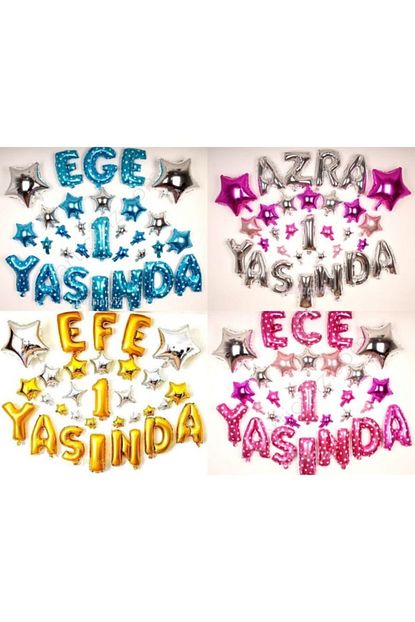 Kullanatparty Yasinda Balon Seti Dogum Gunu Harf Balon Seti 3 Yas 2 Gumus Renk Trendyol