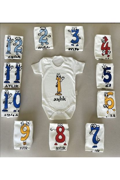Duman Bebe Bebek Beyaz Her Aya Ozel 12 Aylik Body Zibin Seti Trendyol