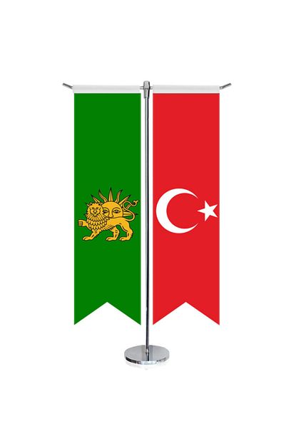 Asilmeydan Safevi Devleti Bayragi Ve Turkiye Kirlangic Saten T Direk 2li Masa Bayragi Trendyol