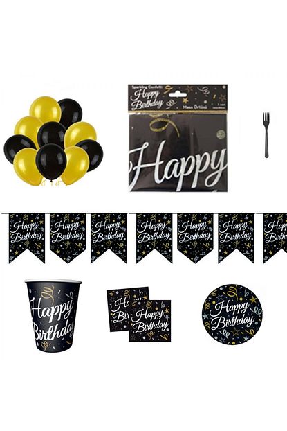 Hayaller Dukkani Yetiskin Sparkling Confeti Happy Birthday Dogum Gunu Susleri Parti Seti 8 Kisilik Trendyol