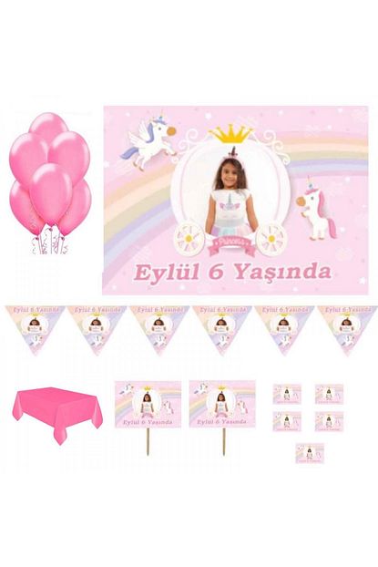 Hayaller Dukkani Unicorn Dogum Gunu Parti Seti Magnet Pvc Kapli Afis Trendyol