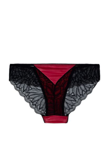 Kirmizi Dantelli Slip Gunluk Kulot Modeli