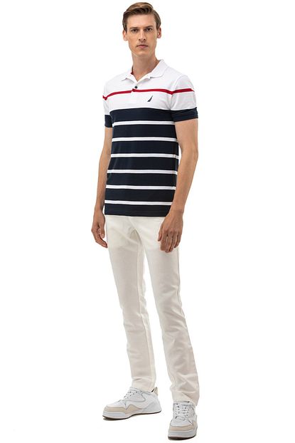 Nautica Erkek Classic Fit Kirik Beyaz Keten Pantolon P01600t Trendyol