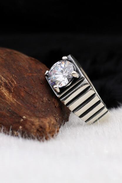 Silva Silver Zirkon Tasli 925 Ayar Gumus Erkek Yuzuk Trendyol