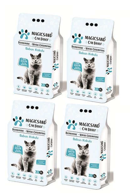 magicsand cat litter marsilya sabun kokulu kedi kumu 5 lt 4 adet adet fiyati yorumlari trendyol