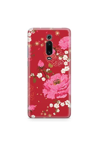 Zipax Xiaomi Mi 9t Pro Kirmizi Pembe Cicek Desenli Baskili Silikon Kilif Trendyol