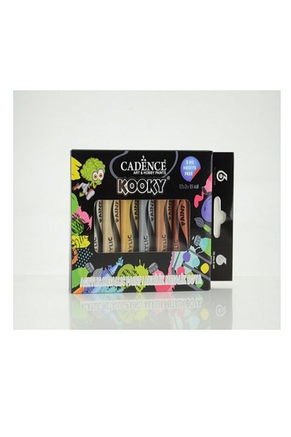 Cadence Boya Eminonu Hobi Sanat Cocuklara Ozel Cadence Kooky Metalik Akrilik Boya Seti 15ml 6 Li Trendyol