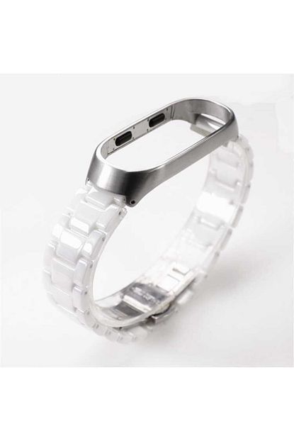 Xiaomi Mi Band 5 Metal Baklali Kordon Kayis Beyaz Trendyol