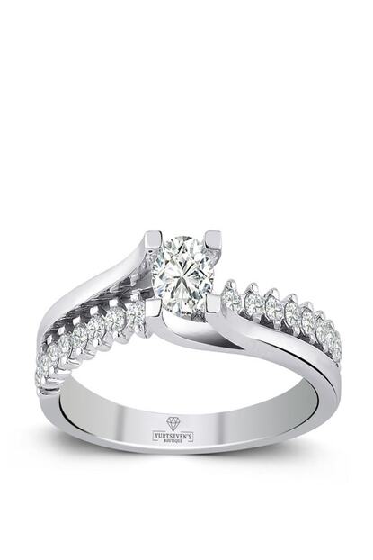 Yurtsevens Boutique 0 46 Karat Kolu Tasli Pirlanta Tektas Yuzuk Trendyol