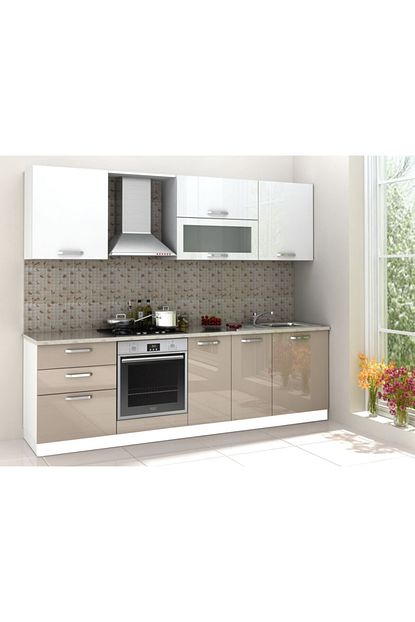 Kenyap Eko Rosso Mutfak 260cm High Gloss Beyaz Capucino Fiyati Yorumlari Trendyol