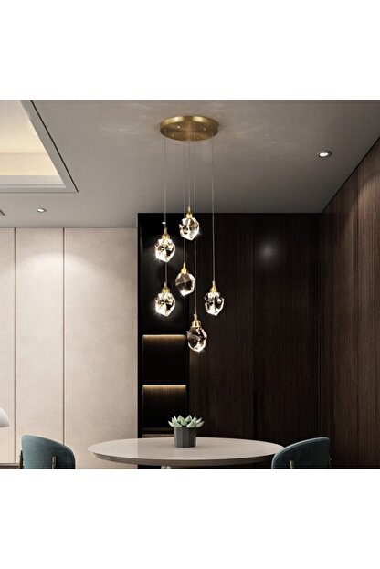 Burenze Gold Sari Gun Isigi A Luxury Modern Kristalize Cam Sarkit Altili Power Led Avize Trendyol
