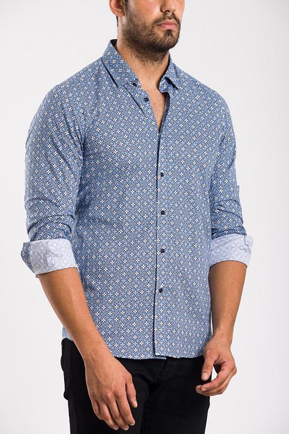 Biblos Uomo Erkek Slim Fit Premium Desenli Gomlek Trendyol