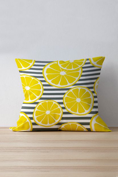 Cango Home Limonlu Sari Yesil Yastik Kirlent Kilifi 918 Trendyol