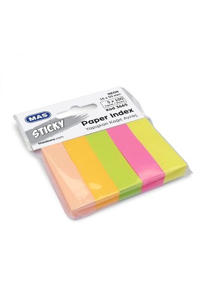 Mas 3665 Yapiskanli Kagit Ayrac 15mmx50mm 5x100 Sayfa Neon 5 Renk Trendyol