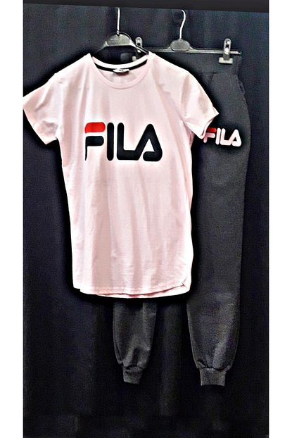 Tugbali Kadin Pembe Fila Baski Esofman Takim Trendyol