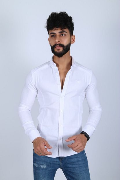 Jiyan Erkek Beyaz Gomlek Trendyol