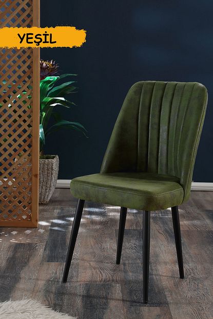 Mymassa Vento Sandalye Yesil Metal Siyah Ayakli Trendyol