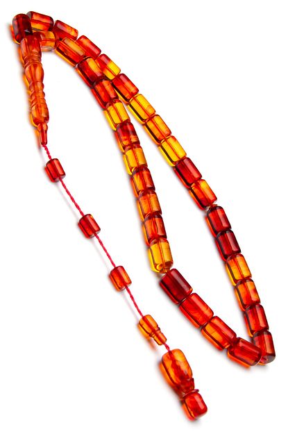 Ottotesbih Sistem Puskullu 8x14mm Sari Kirmizi Renk Suzmesi Kesme Model Akrilik Toz Kehribar Tesbih Trendyol